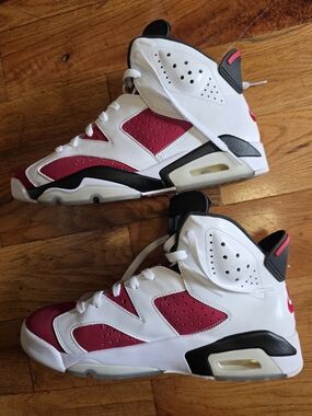 Jordan 6 Retro Carmine 2014,men's Size 9.5 ,red/white
